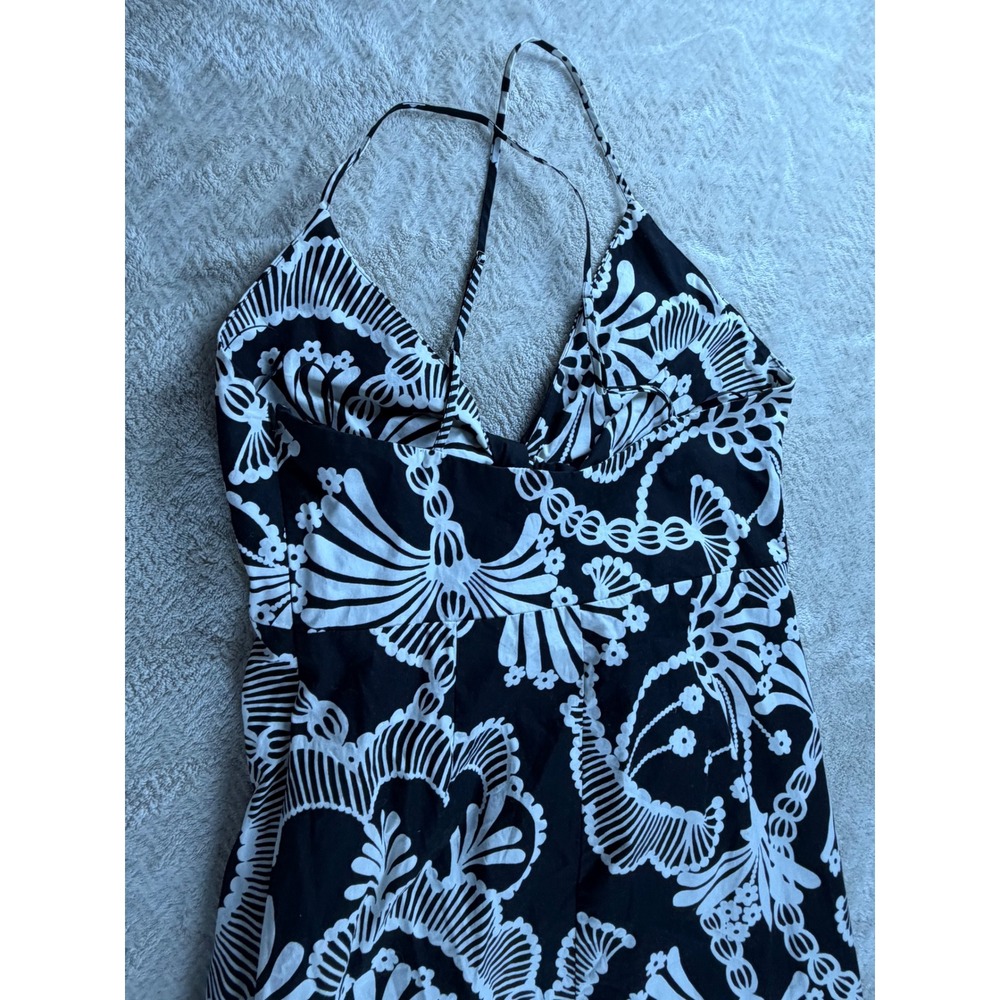 Banana Republic‎ strapy Shell Print Maxi Dress V-Neck Tie Front Slit size 6 - Picture 13 of 16